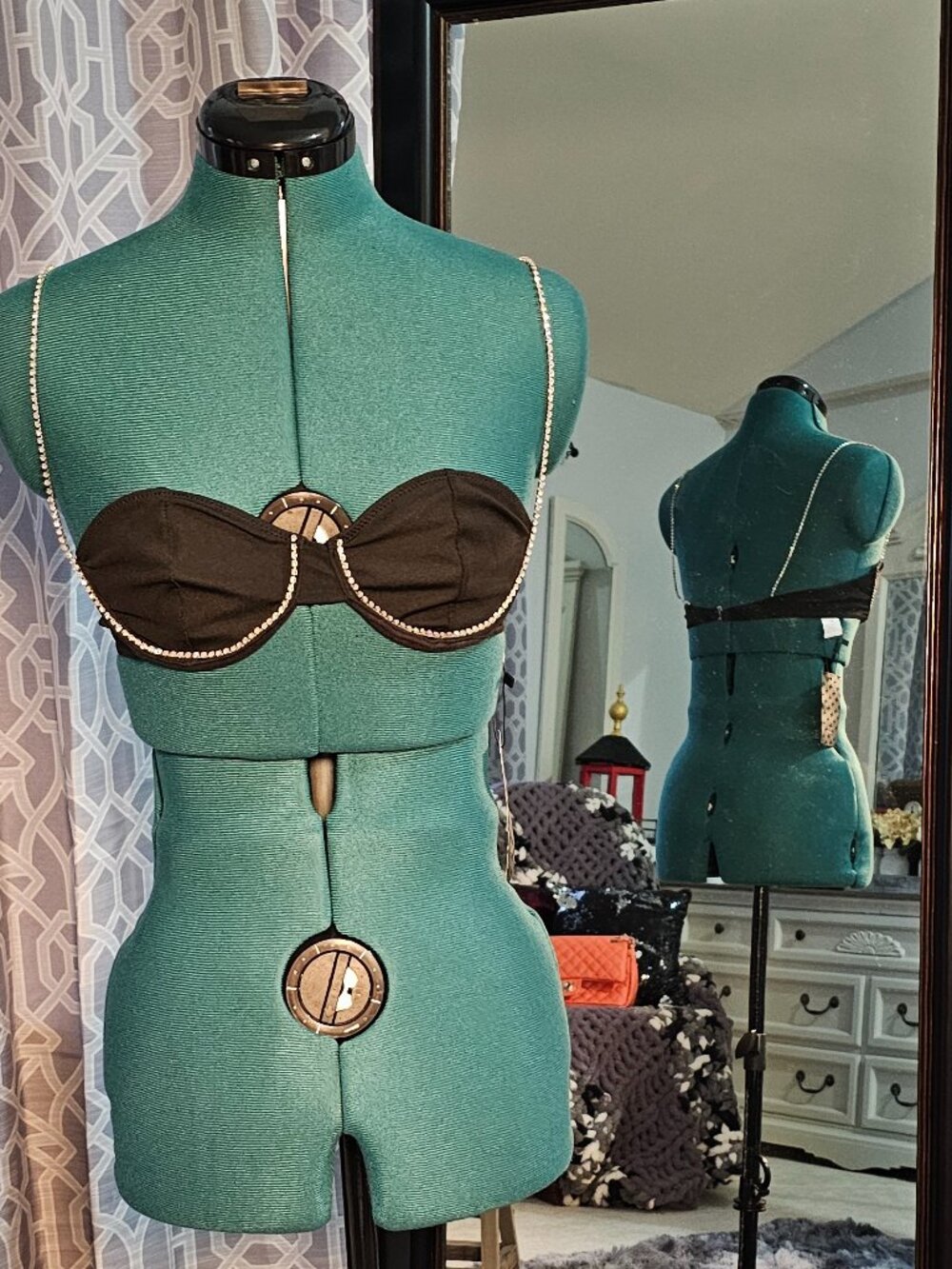 SheinSXY Faux Diamond Strap Underwire Bra Top – Size 6 NWT